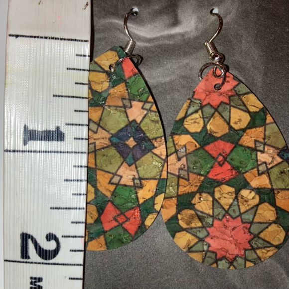 SALE!! Handmade Double Sided Cork Earrings - Picture 5 of 7